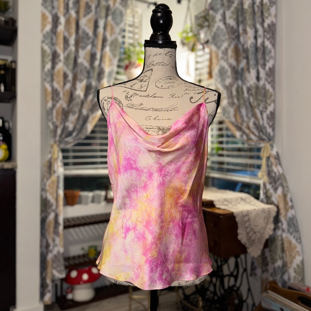 Rickie Freeman for Teri Jon tie dye silk cami